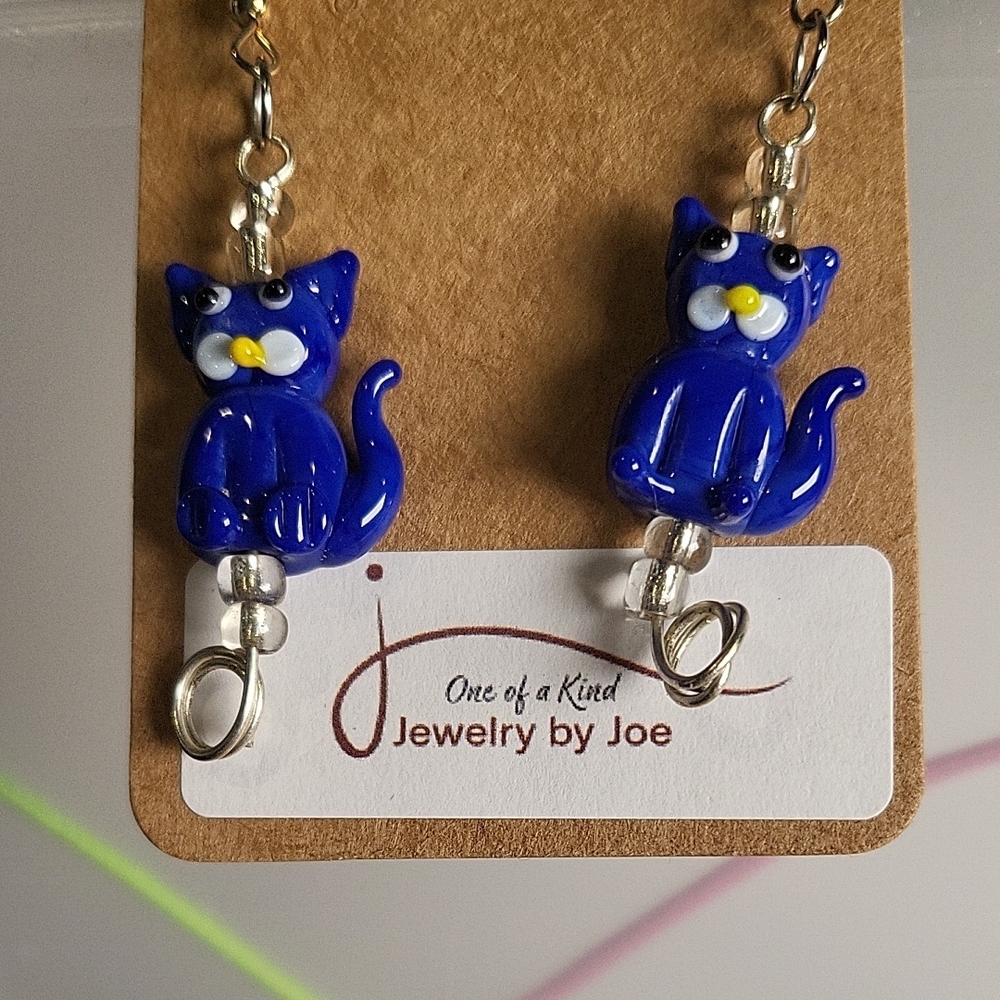 Blue Cat Keychain